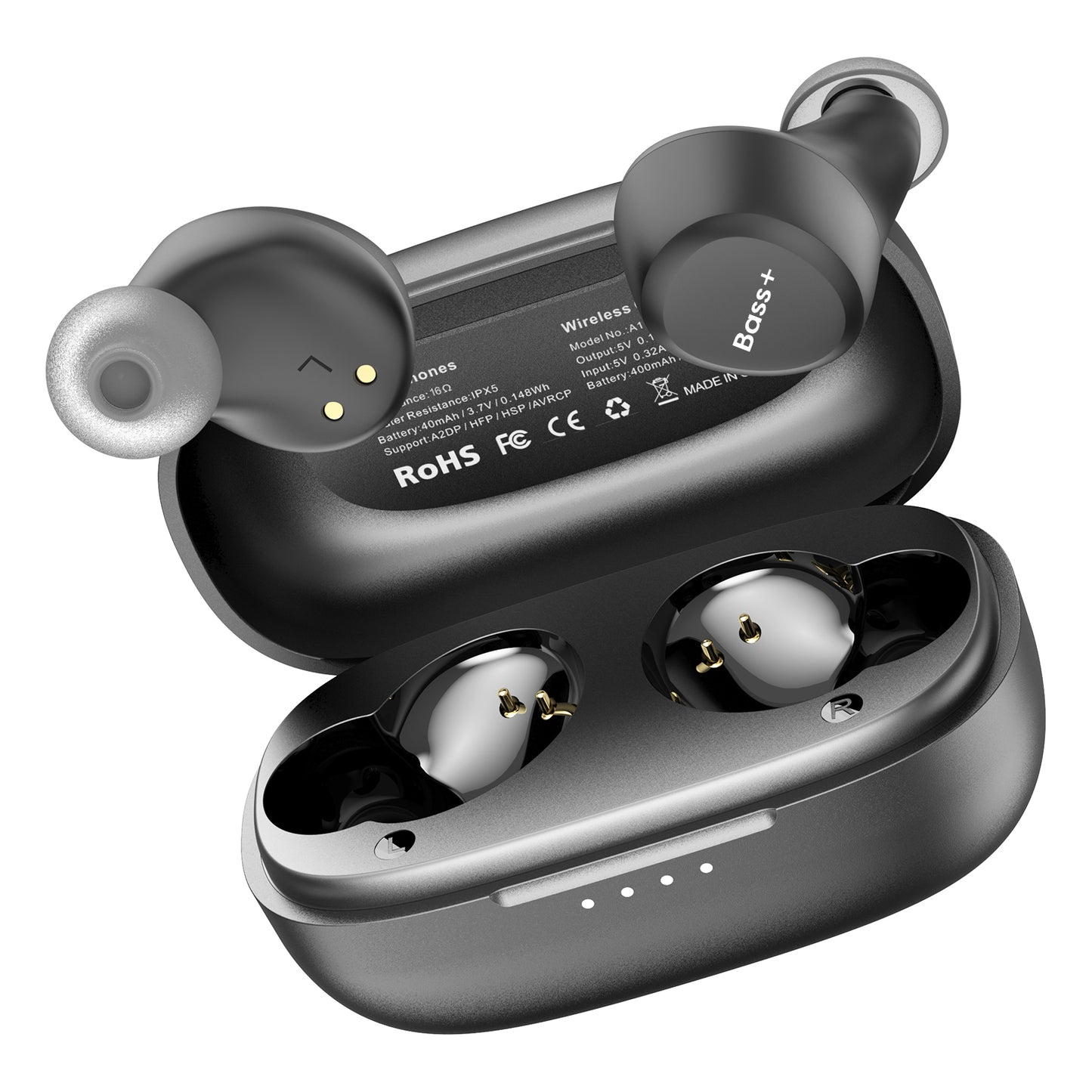 Bass+ E2 Elegant Noise-Isolating In-Ear Earbuds with Comfortable Silicone Tips